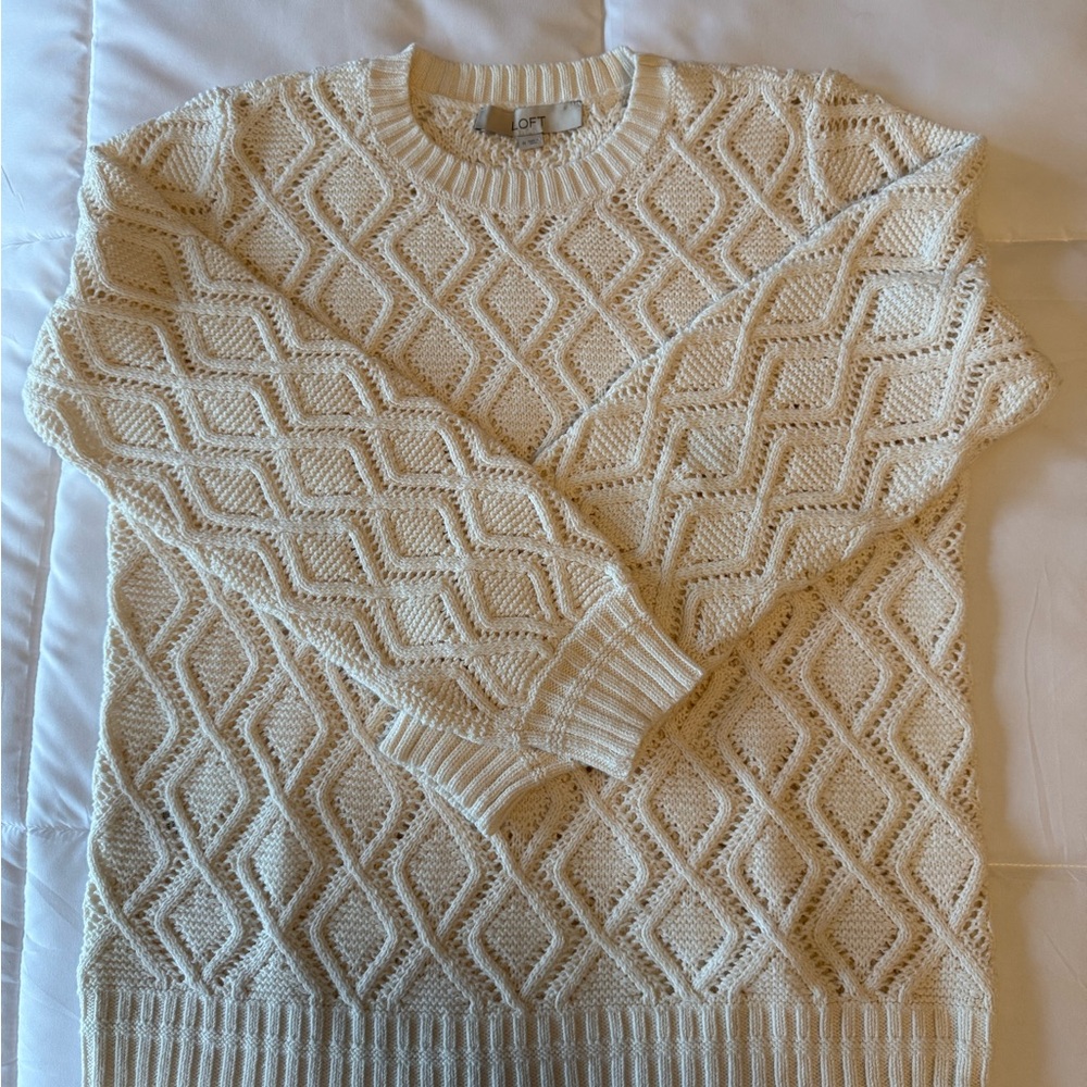 Loft Cream Cable Knit Sweater